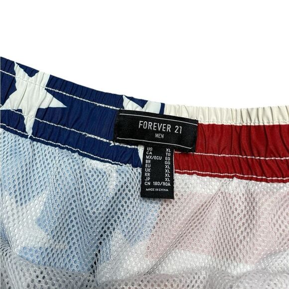 FOREVER 21 Patriotic USA Flag Swim Shorts Size XL - Picture 3 of 6
